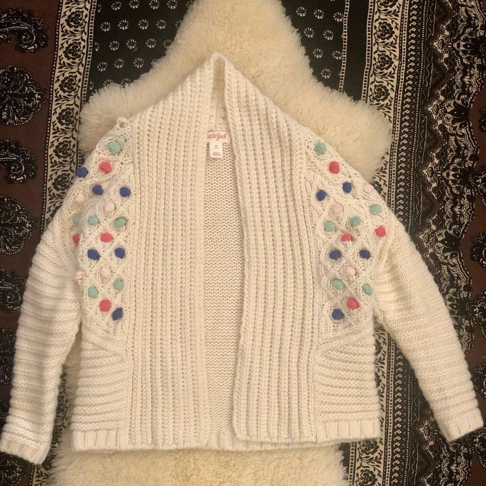Cat & Jack Girls open knit Cardigan Sweater; 4T